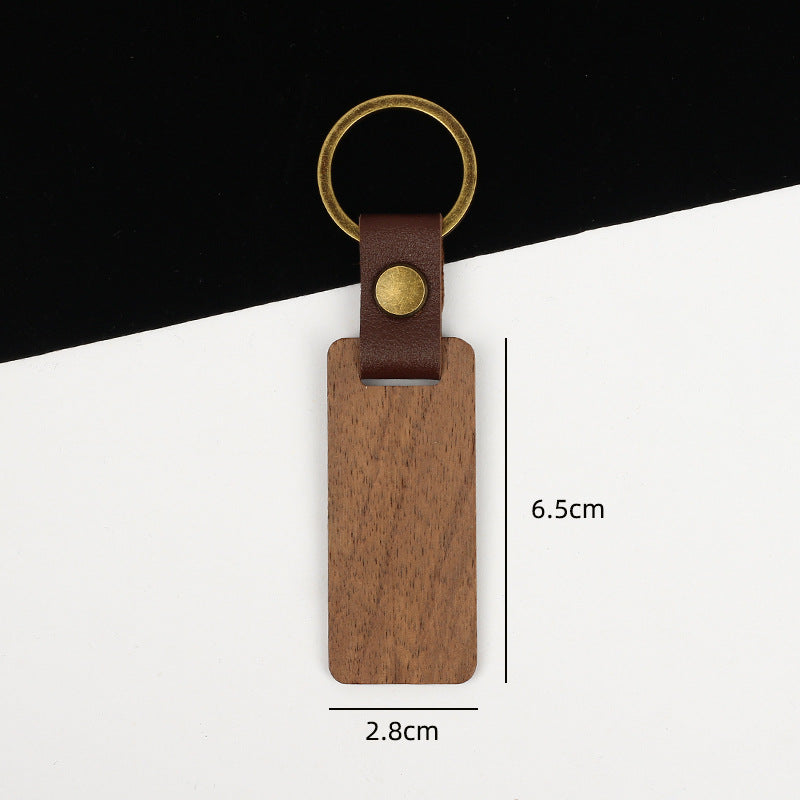 Wholesale Black Walnut Beech DIY Wooden Keychain